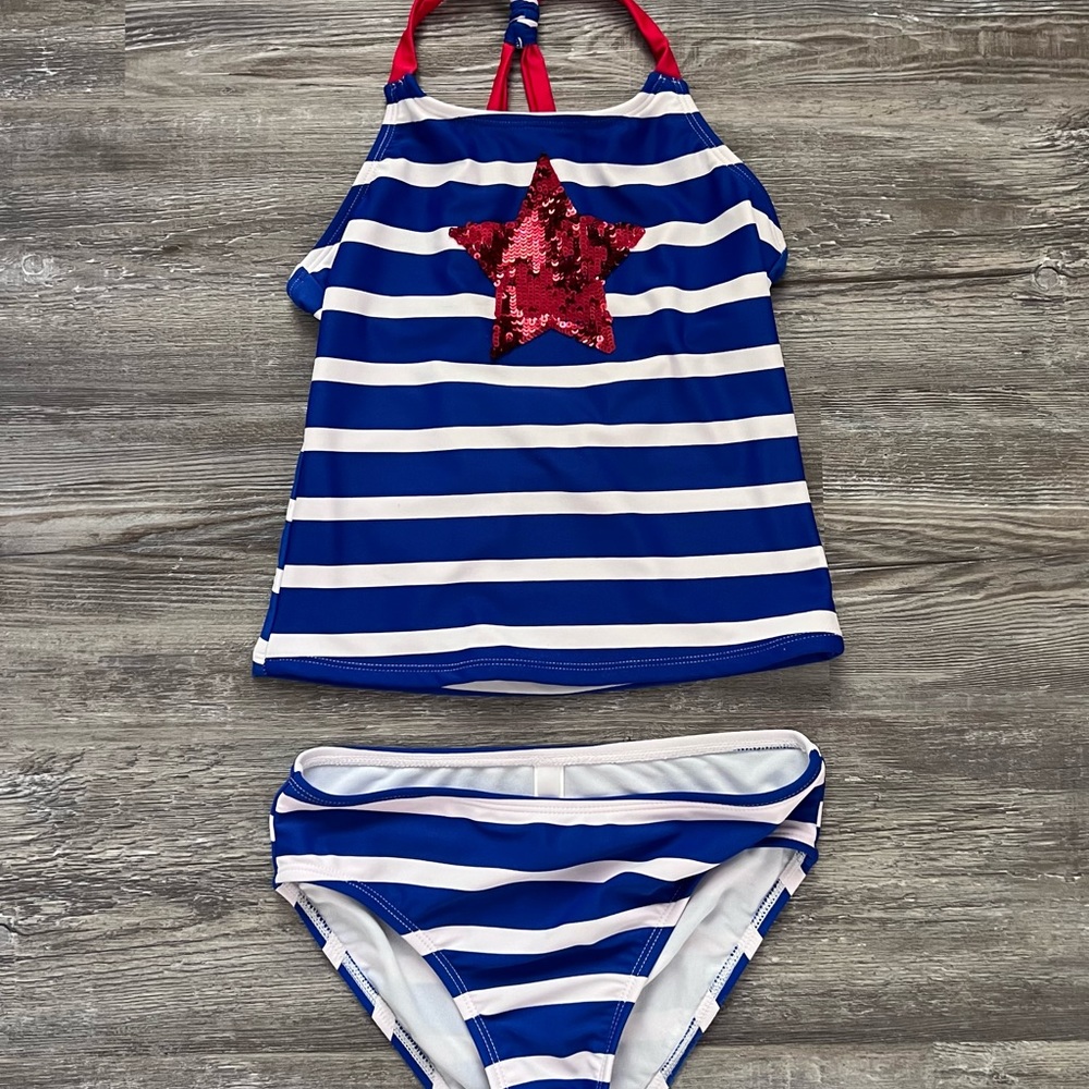 SO Girls Patriotic Tankini- sz. 10